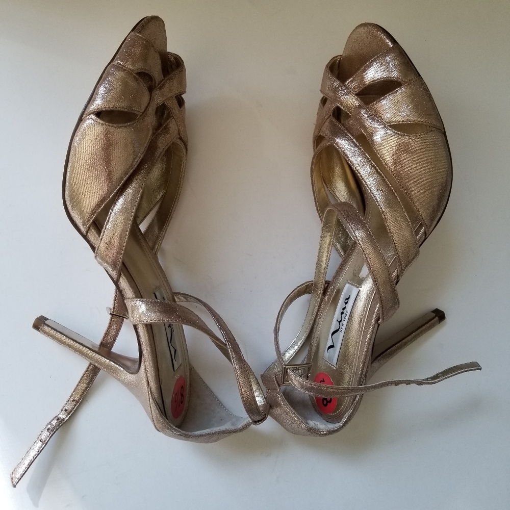 Mia gold slingback heels